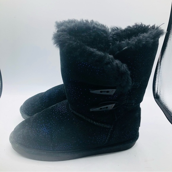 Bearpaw black suede with blue specs winter fashion boots Abigail Size 7 - Picture 4 of 11